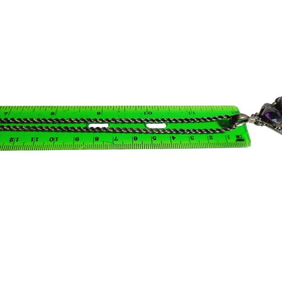 Natural Charoite Purple Amethyst Pendant Channel Set Sterling Silver Signed - Picture 11 of 11